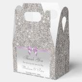 Classy Silver Sequins Lilac Bow Diamond Geschenkschachtel (Geöffnet)