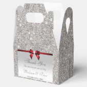 Classy Silver Sequins Red Diamond Bow Geschenkschachtel (Geöffnet)