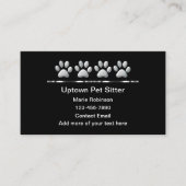 Classy Silver Tone Pet Pads Sitter Visitenkarte (Vorderseite)