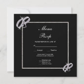 Classy Silver Wedding Rings Wedding Menu UAwg Einladung (Vorderseite)