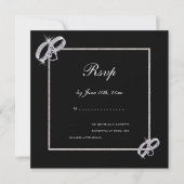 Classy Silver Wedding Rings Wedding Rsvp Einladung (Vorderseite)