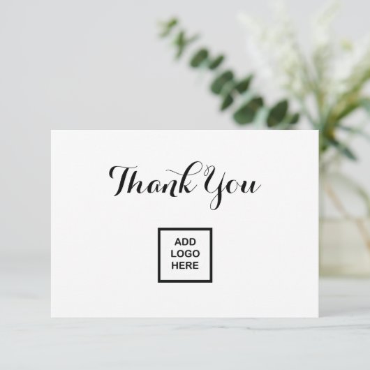 Classy Simple Budget Business Logo Dankeskarte (Stehend Vorderseite)