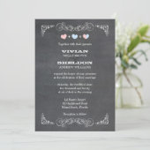 Classy Simple Chalkboard Wedding Einladung (Stehend Vorderseite)