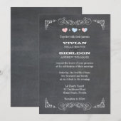 Classy Simple Chalkboard Wedding Einladung (Vorne/Hinten)