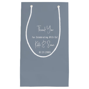 Classy Simple Dusty Blue Wedding Kleine Geschenktüte