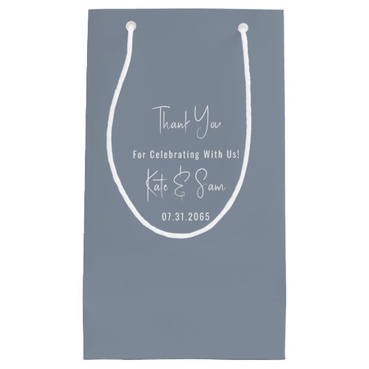 Classy Simple Dusty Blue Wedding Kleine Geschenktüte (Vorderseite)