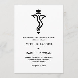 Classy Simple Ganesha/Indian God Wedding Einladung
