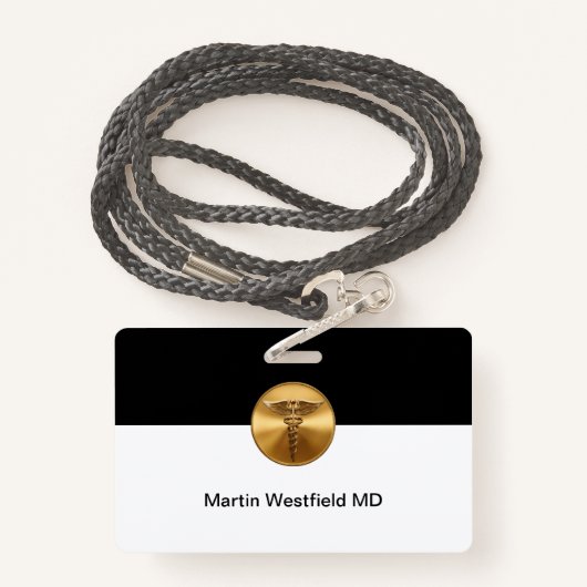 Classy Simple Medical Staff Name Ausweis (Rückseite mit Schlüsselband)