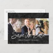 Classy Skulls | Halloween 3 Foto Save the Date Ankündigungspostkarte (Vorne/Hinten)