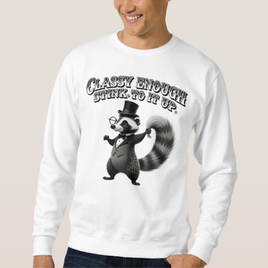 Classy Skunk in Top Hat Funny Black and White (Vorderseite)