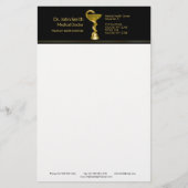 Classy Snake Medical Bowl Hygieia Gold Caduceus Briefpapier (Vorderseite)