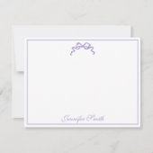Classy Soft Lavender Bow Thin Border Formal Mitteilungskarte (Vorderseite)