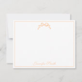 Classy Soft Peach Bow Thin Border Formal Mitteilungskarte (Vorderseite)