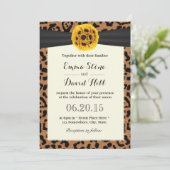 Classy Sonnenblumen Ball Leopard Print Wedding Einladung (Stehend Vorderseite)