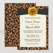 Classy Sonnenblumen Ball Leopard Print Wedding Einladung (Vorne/Hinten)