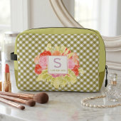 Classy Spring Fern Green Gingham Karo Pattern Waschbeutel