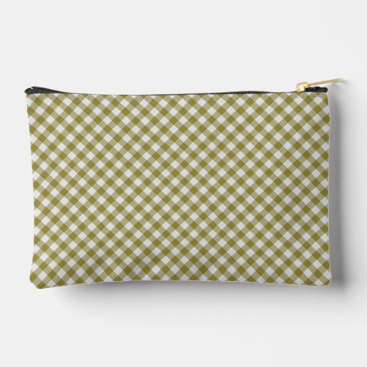 Classy Spring Fern Green Gingham Karo Pattern Zubehörtasche (Rückseite)