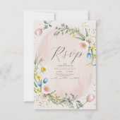Classy Spring Wildblume Meadow Garden Wedding RSVP Karte (Vorderseite)