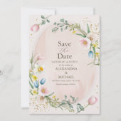 Classy Spring Wildblume Meadow Garden Wedding Save The Date (Vorderseite)