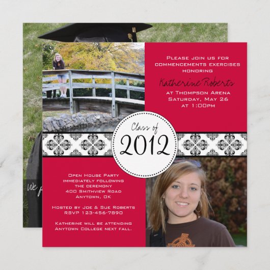 Classy Square Abschluss Ankündigung (Vorne/Hinten)