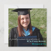 Classy Square Abschluss Ankündigung - Aquamarin (Rückseite)