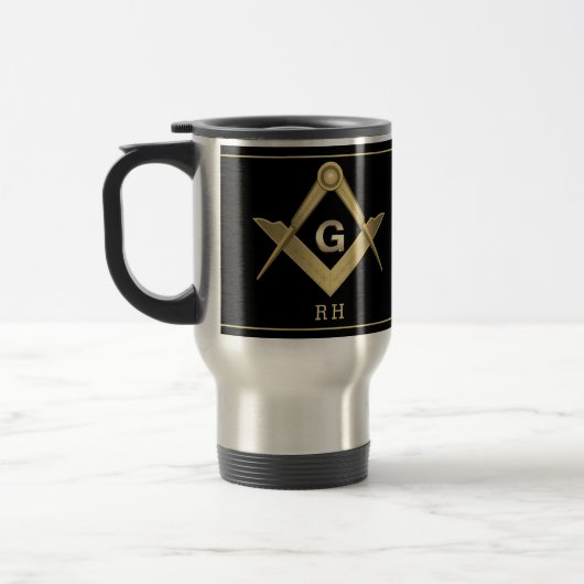 Classy Square & Compass Mit Monogramm Reisebecher (Links)