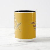 Classy Square & Compass Mit Monogramm Zweifarbige Tasse (Mittel)