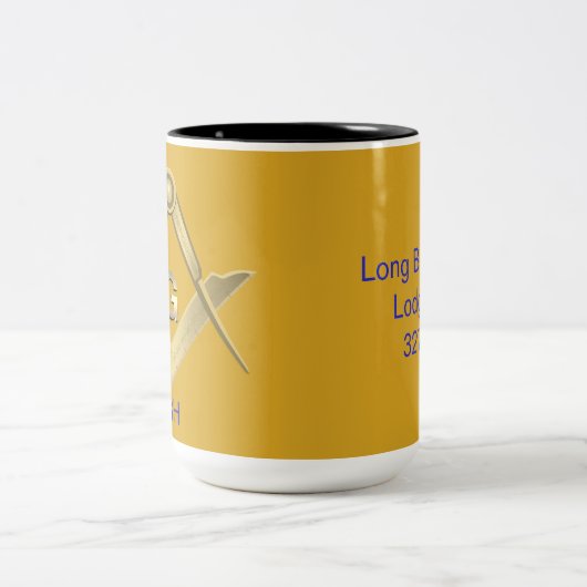 Classy Square & Compass Mit Monogramm Zweifarbige Tasse (Mittel)