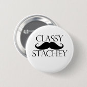 Classy Stache Mustache Button (Vorne & Hinten)
