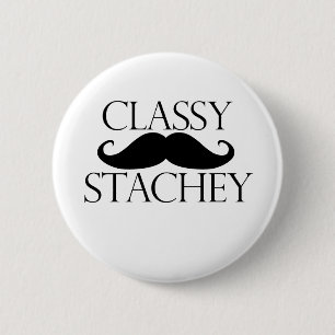 Classy Stache Mustache Button