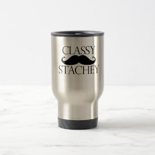 Classy Stache Mustache Reisebecher