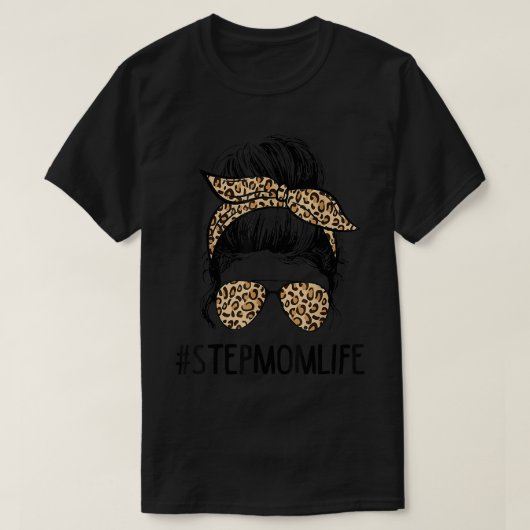 Classy StepMom Life Messy Hair Bun Leopard Frauen  T-Shirt (Design vorne)