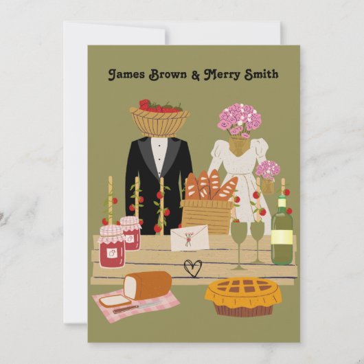 Classy Strawberry Romantic Noble Wedding Einladung (Vorderseite)