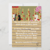 Classy Strawberry Romantic Noble Wedding Einladung (Rückseite)