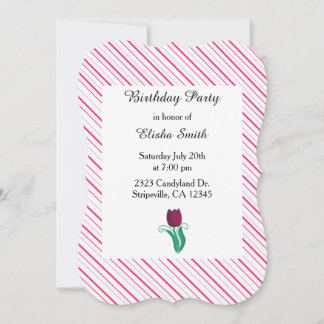 Classy Stripes und Tulip zum Geburtstag Einladung