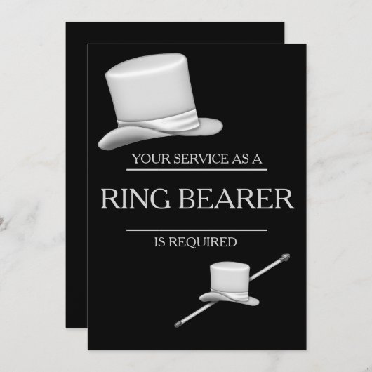 Classy Stylisches Silver Top Hat Ring Bester Einladung (Vorne/Hinten)