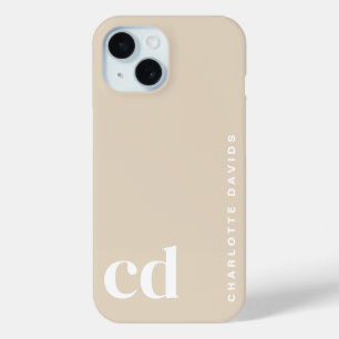 Classy Stylish Beige Monogram Case-Mate iPhone Hülle