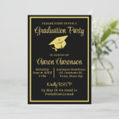 Classy Stylish Gold auf Black Abschluss Foto (Stehend Vorderseite)