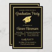 Classy Stylish Gold auf Black Abschluss Foto (Vorne/Hinten)