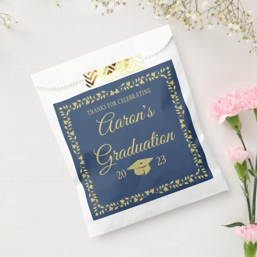 Classy Stylish Gold on Navy Graduation Party Geschenktütchen (Versiegelt)