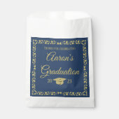 Classy Stylish Gold on Navy Graduation Party Geschenktütchen (Vorderseite)