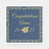 Classy Stylish Gold on Navy Graduation Party Serviette (Vorderseite)