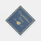 Classy Stylish Gold on Navy Graduation Party Serviette (Ecke)