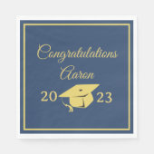 Classy Stylish Gold on Navy Graduation Party Serviette (Vorderseite)