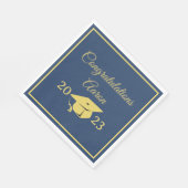 Classy Stylish Gold on Navy Graduation Party Serviette (Ecke)
