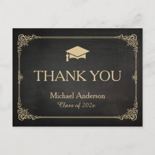 Classy Stylish Grad Cap Abschluss Vielen Dank Postkarte