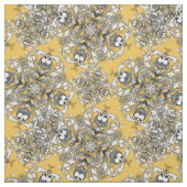 Classy Stylish Mustard Yellow Gothic Floral Print Stoff (Muster)