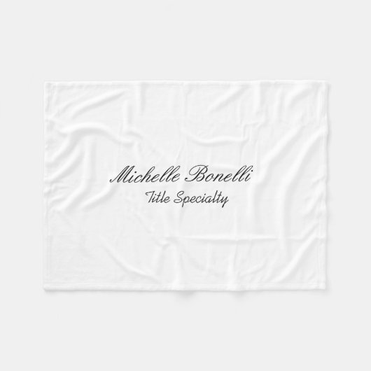 Classy Stylish Script Ihren Namen hinzufügen Fleecedecke (Vorderseite (Horizontal))