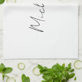 Classy Stylish Script Ihren Namen hinzufügen Geschirrtuch (Gefaltet)