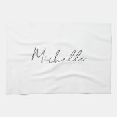 Classy Stylish Script Ihren Namen hinzufügen Geschirrtuch (Horizontal)